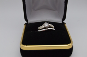  14kt Solid Whit gold Wed/Engage set