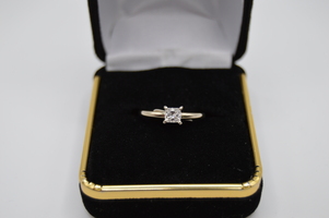  Princess Cut Solitare diamond ring from Shane.colorless beautiful diamond. .32