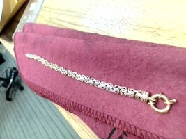  Mint Rose Gold Figaro Bracelet  14kt 7 INCH