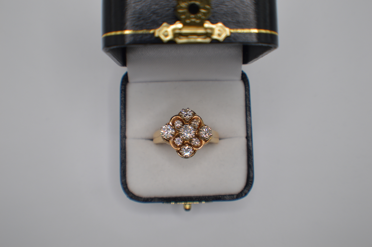  14kt  Yellow Gold Cluster Diamond Ring Approx 2.5 TDW $1250.00