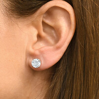  2 Carat set in Yellow Gold  PAIR  EARINGS 