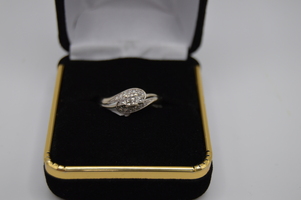 10kt White Gold Unique Diamond Ring.  Only $499.00 