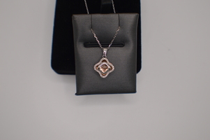 14kt White & Rose Gold Dancing Diamond Necklace.  Only 399.00! Unique & Stunning