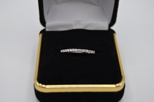 White gold flexiable diamond band to customize to any ring