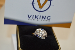   Diamonds sapphire Vintage cocktail ring  1/2 Caret Center With Beautiful Diam