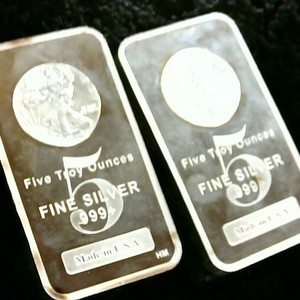 5 oz Silver Bar cash 190.00