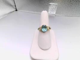 Stunning 14kt Yellow Gold Natural Aquamarine & Diamond Ring.  $899.00