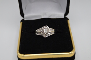 Marquise cut  diamond set in 10kt white  gold a great buy at $399.00 
